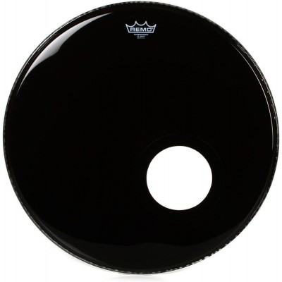 Remo 22'' Ebony Powerstroke 3 Bass Drum With Pre-Cute Hole